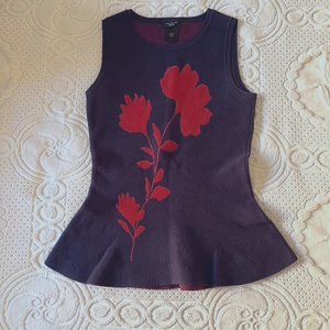 Ann Taylor Floral Sleeveless Sweater Top